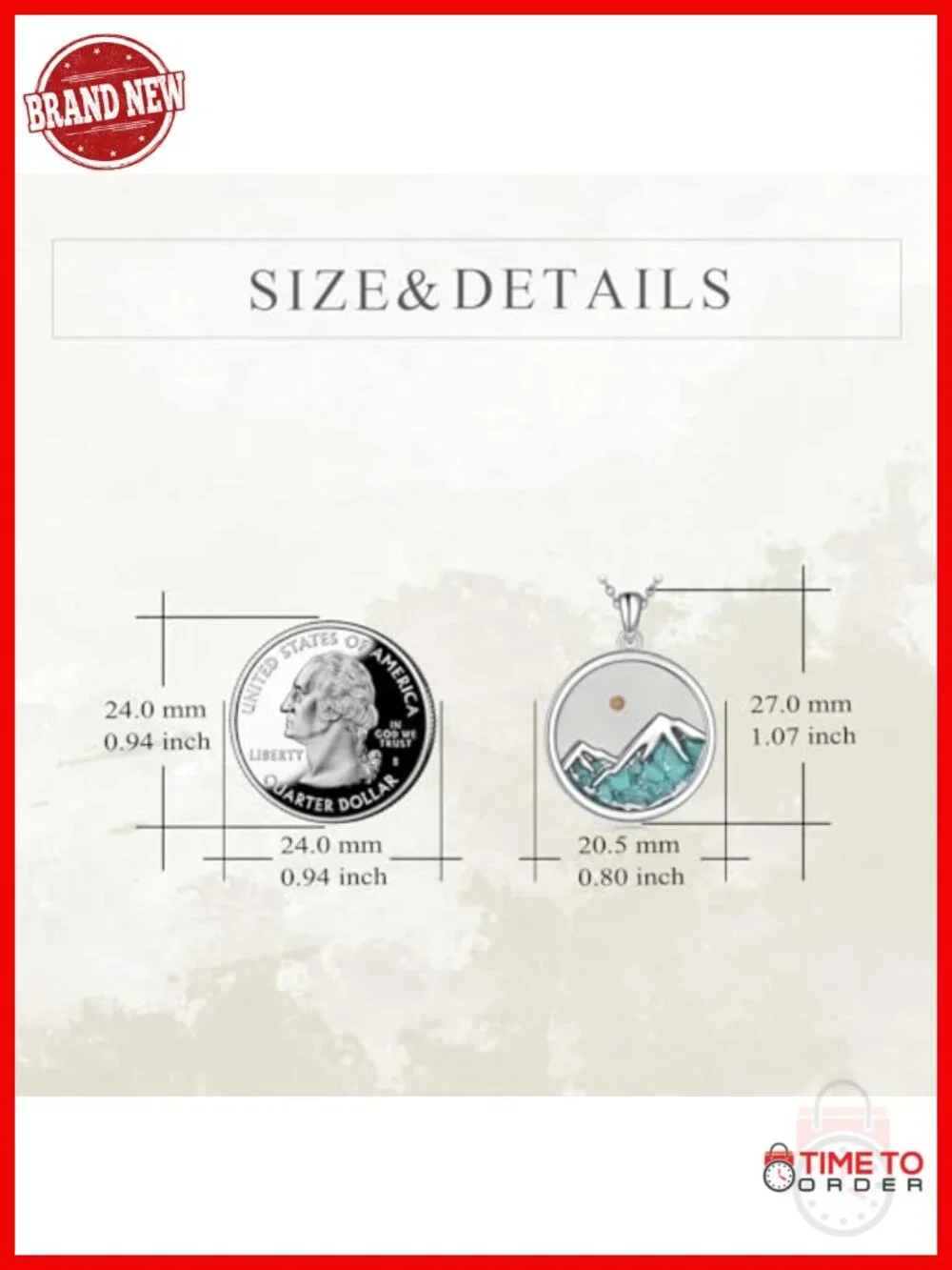 925 Sterling Silver Mountain Mustard Seed Faith Necklace Pendant with Chain